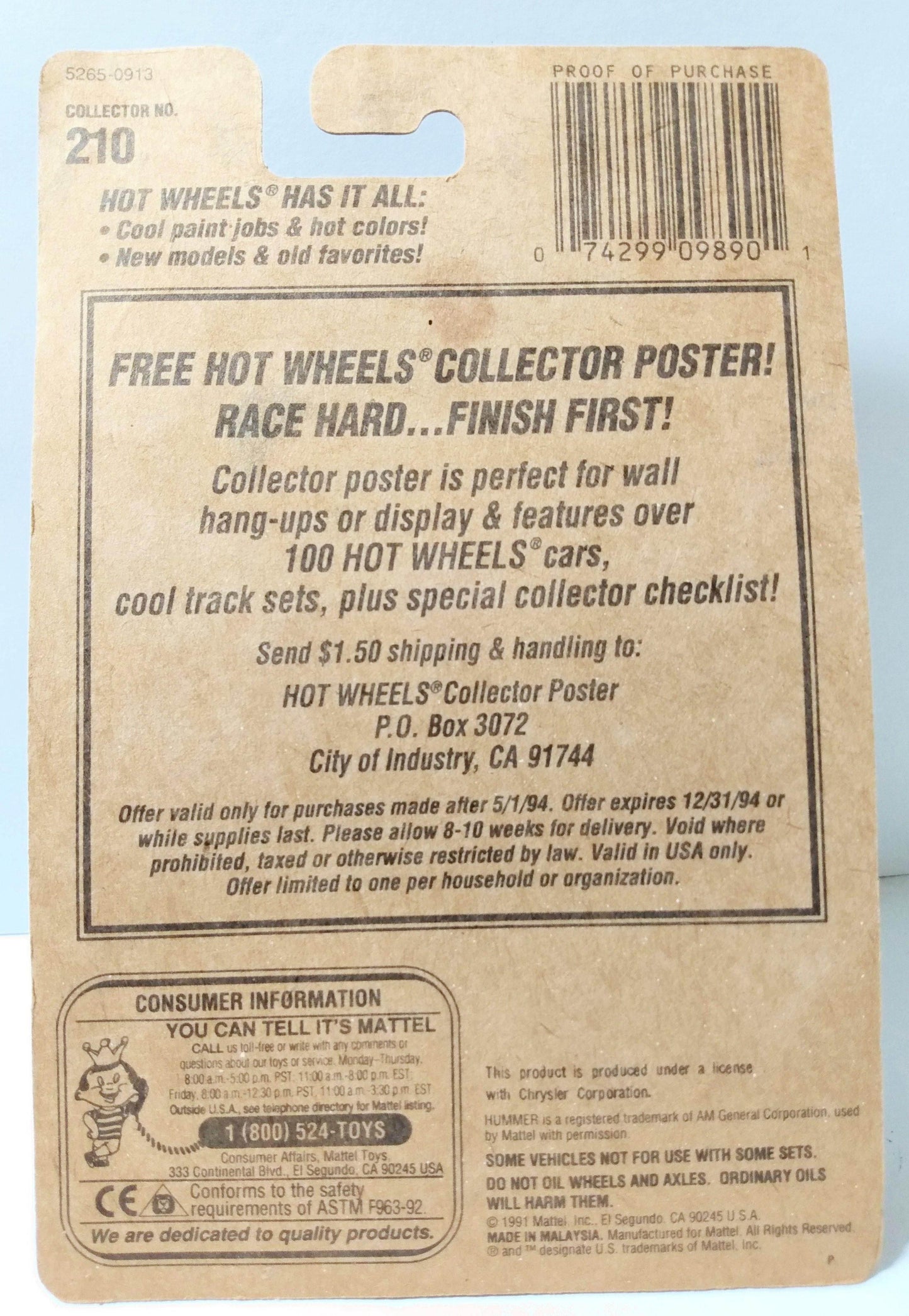 Hot Wheels Collector #210 Dodge Viper RT/10 Red Ultrahots Diecast Sports Car 1992 - TulipStuff