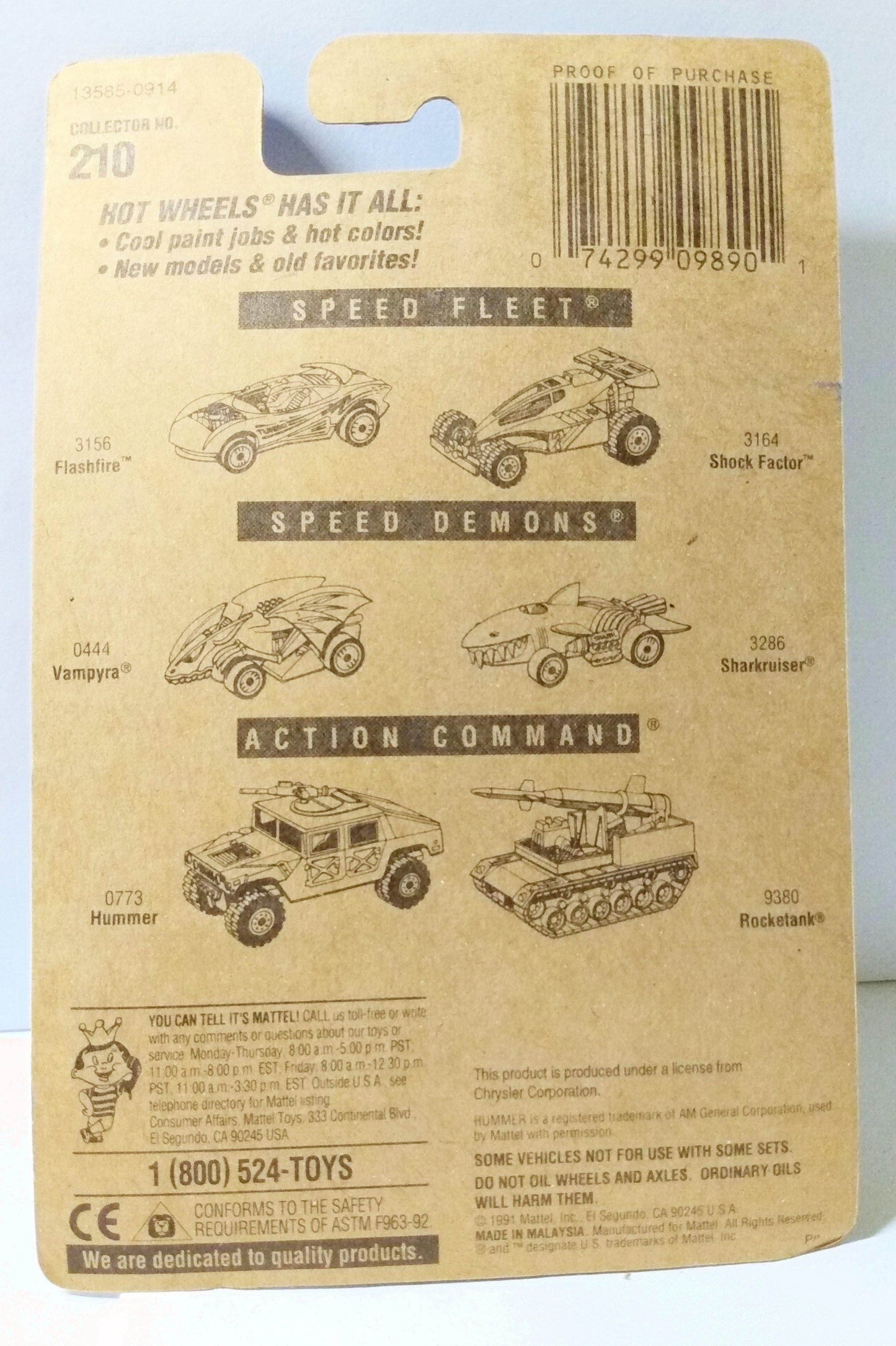 Hot Wheels Collector 210 Dodge Viper RT/10 Gold Medal Speed Yellow 1995 - TulipStuff