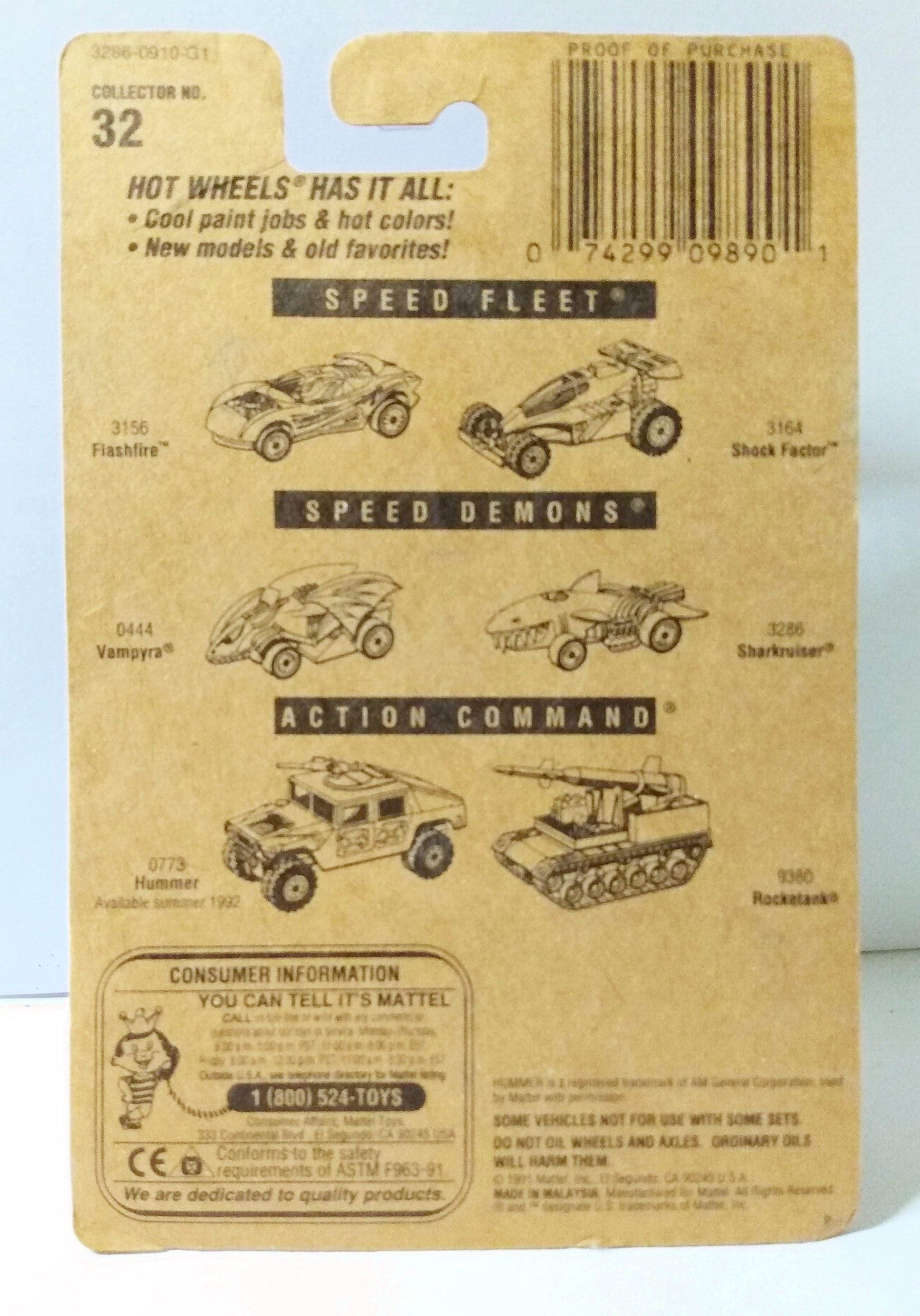 Hot Wheels Collector #32 Sharkruiser Shark Concept Car 1991 uh - TulipStuff