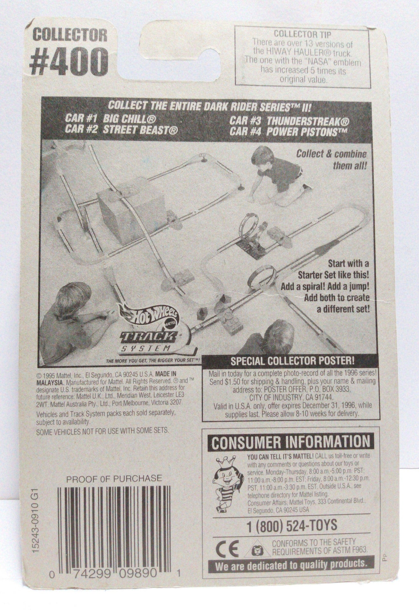 Hot Wheels Dark Rider Series II Big Chill Snowmobile Collector 400 - TulipStuff