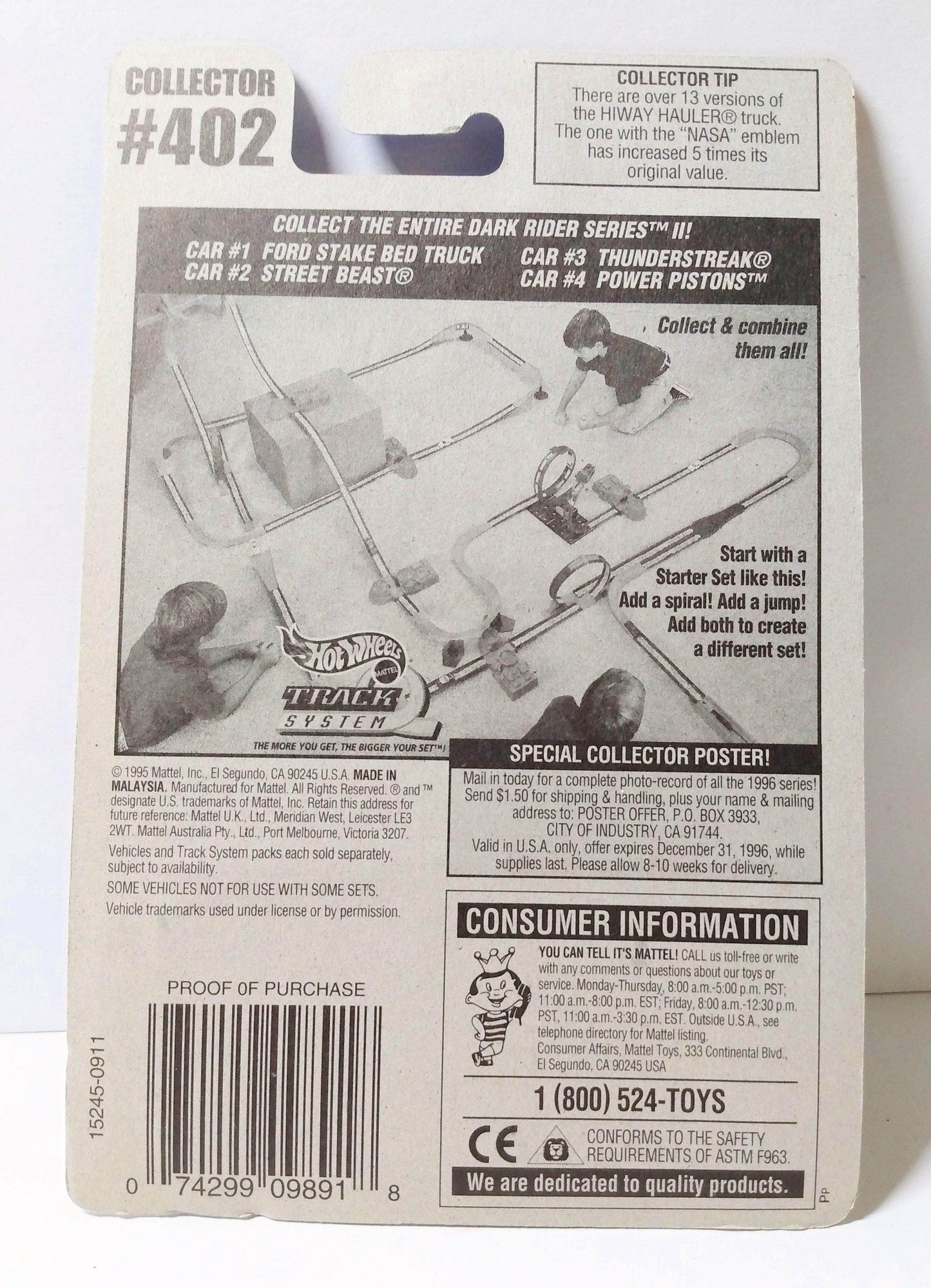 Hot Wheels Dark Rider II Thunderstreak Indy Racing Car Collector #402 - TulipStuff