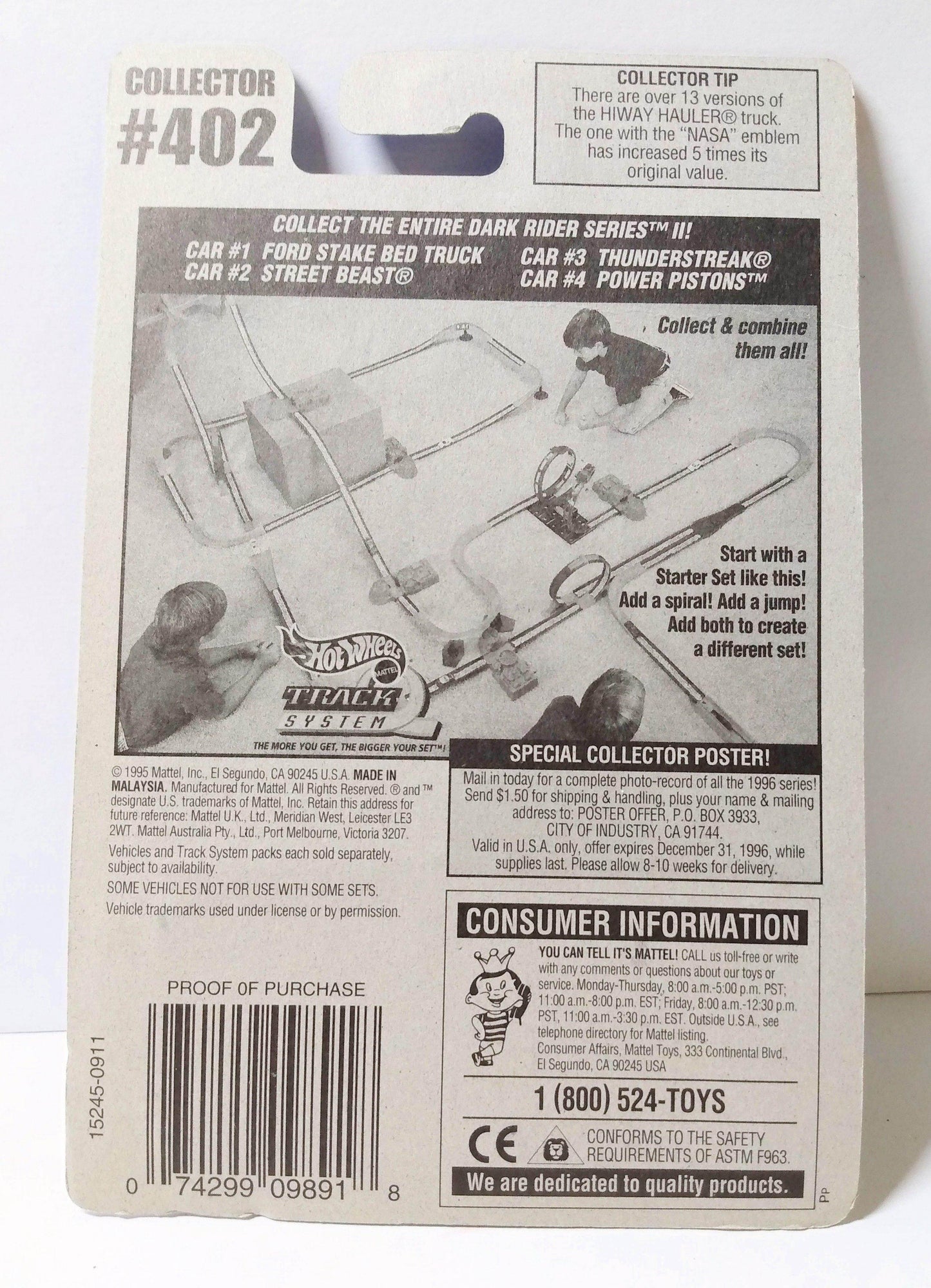 Hot Wheels Dark Rider II Thunderstreak Indy Racing Car Collector #402 - TulipStuff