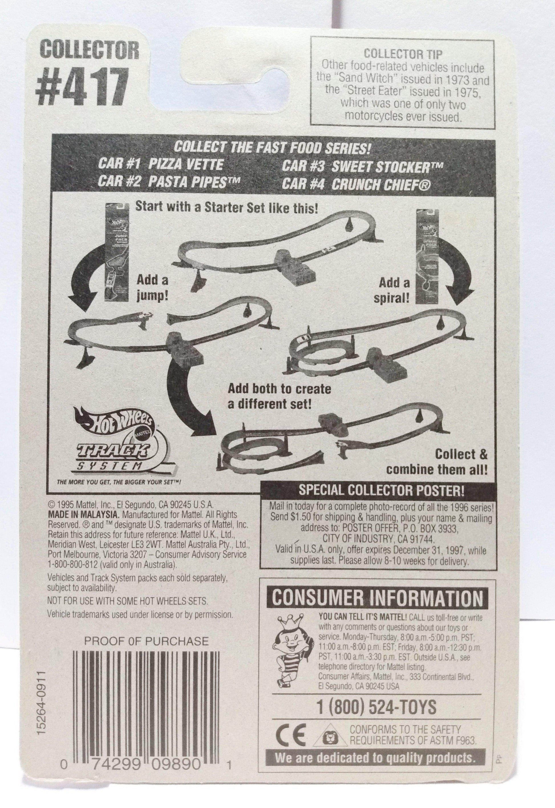 Hot Wheels Fast Food Series Pasta Pipes Collector #417 1995 - TulipStuff