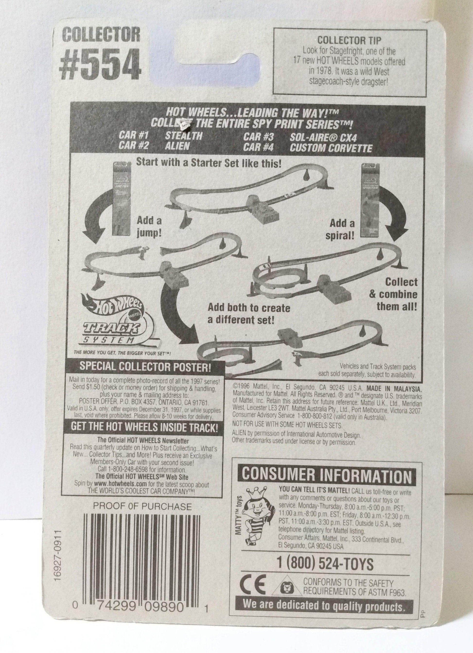 Hot Wheels Spy Print Alien Concept Car Collector #554 1996 - TulipStuff