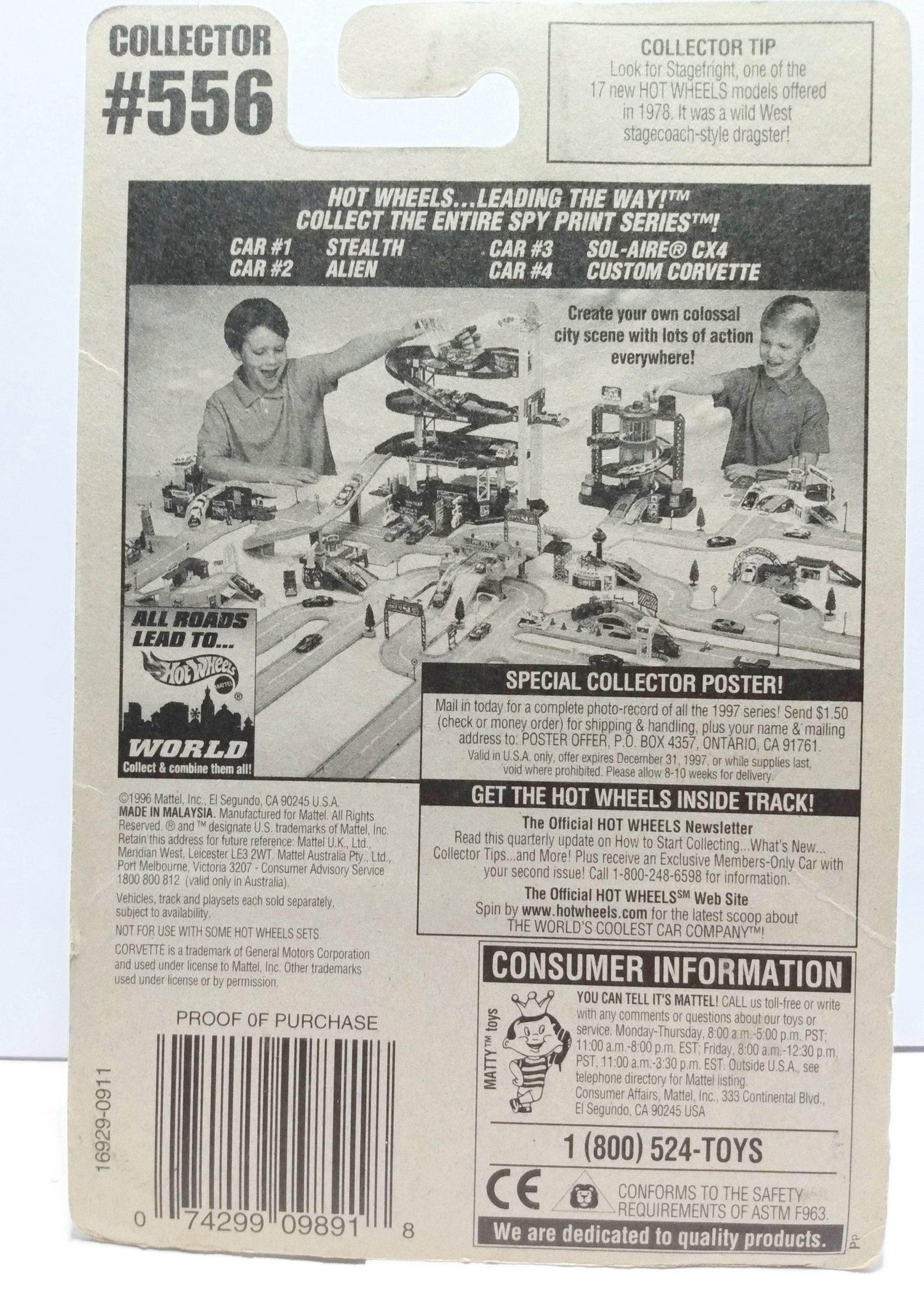 Hot Wheels Spy Print Series Custom Corvette Convertible  Collector 556 - TulipStuff