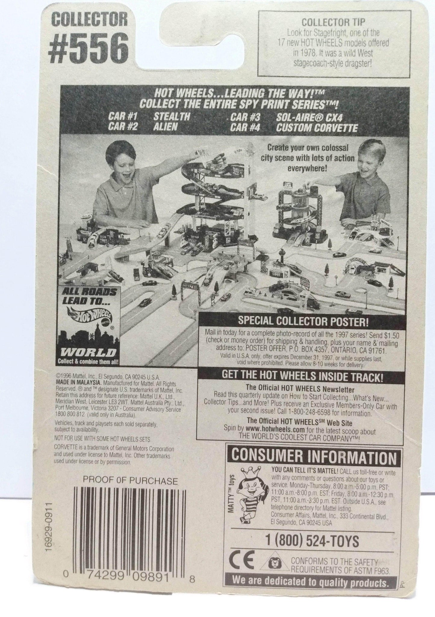 Hot Wheels Spy Print Series Custom Corvette Convertible Collector 556 - TulipStuff