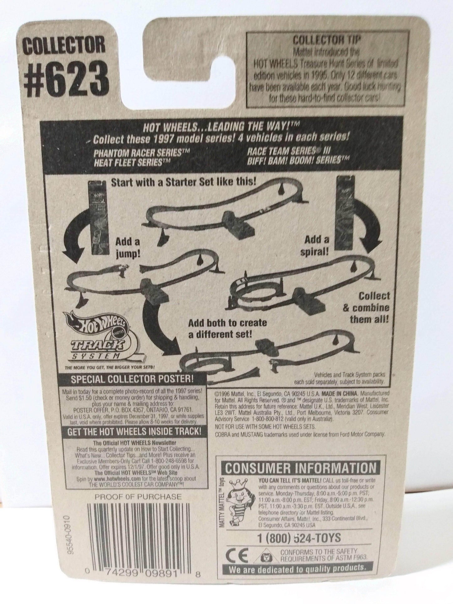 Hot Wheels Collector #623 Ford Mustang Cobra 1996 - TulipStuff