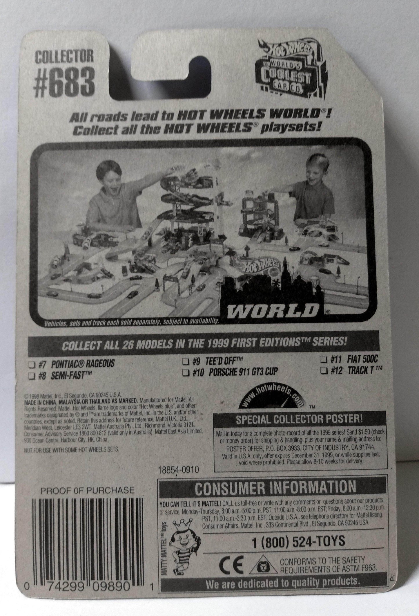 Hot Wheels 1999 First Editions Tee'd Off Collector #683 Golf Cart gray - TulipStuff