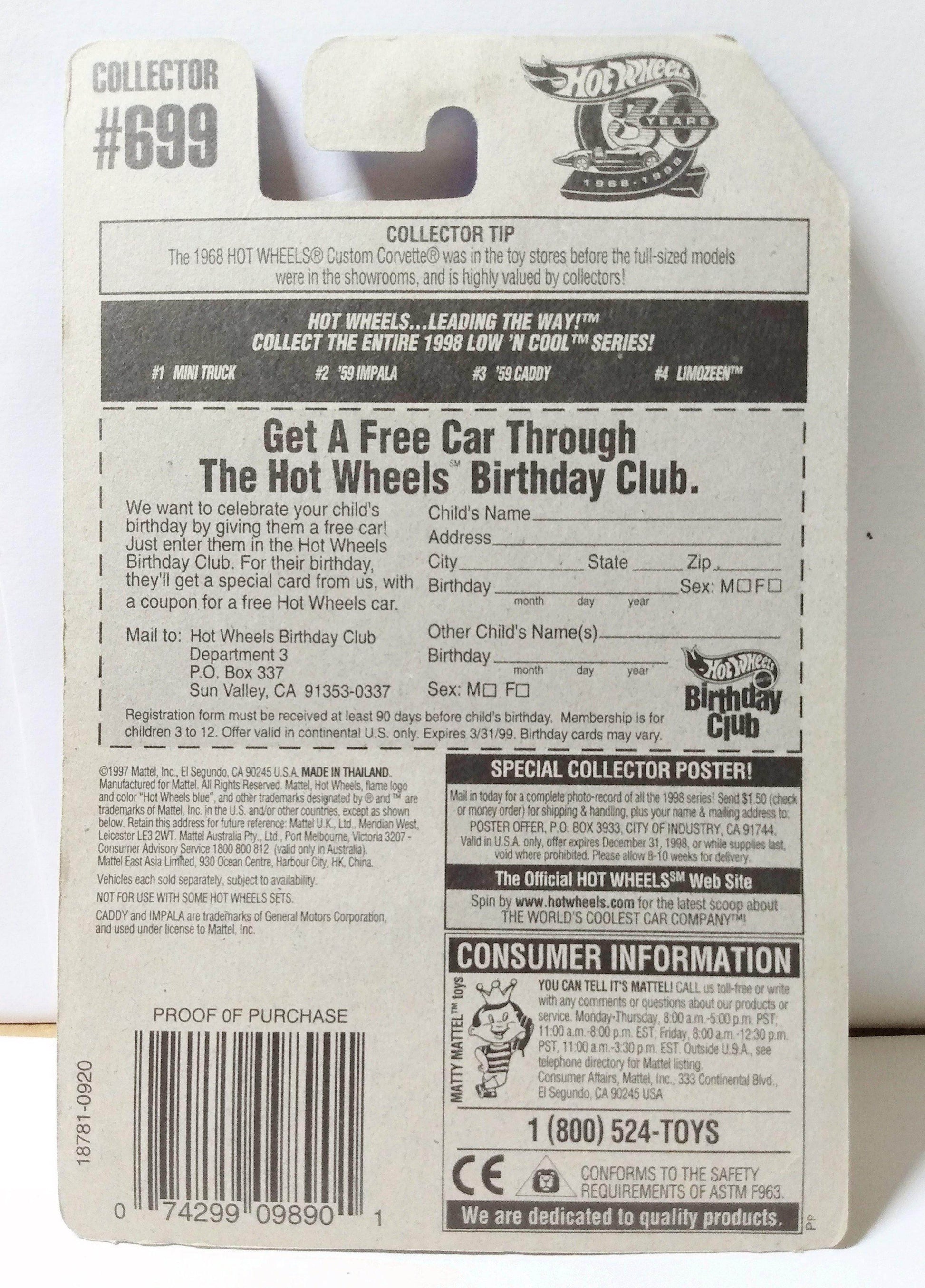 Hot Wheels Low N Cool Collector #699 '59 Caddy Eldorado Convertible - TulipStuff