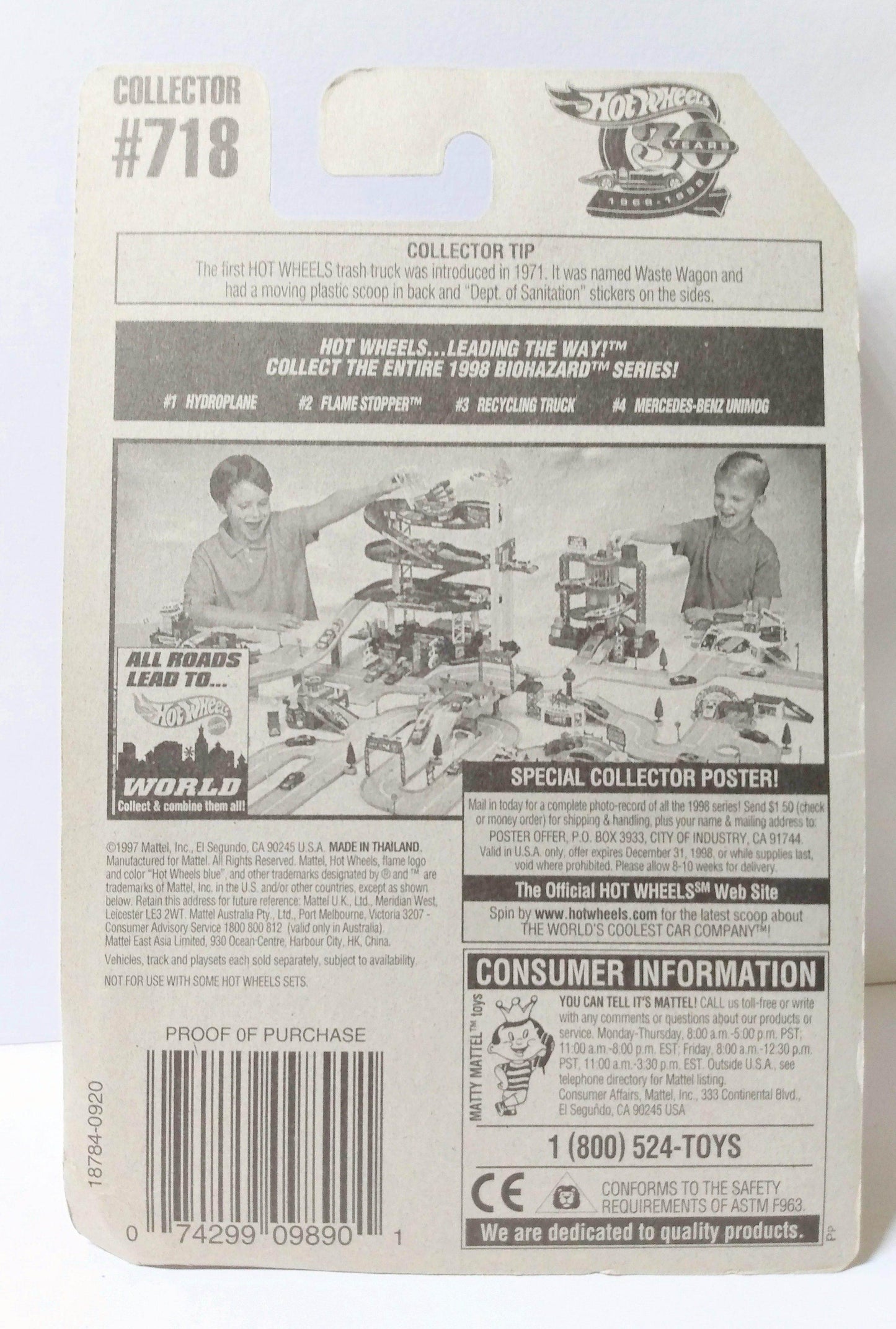 Hot Wheels Biohazard Series Collector #718 Flame Stopper Fire Truck - TulipStuff