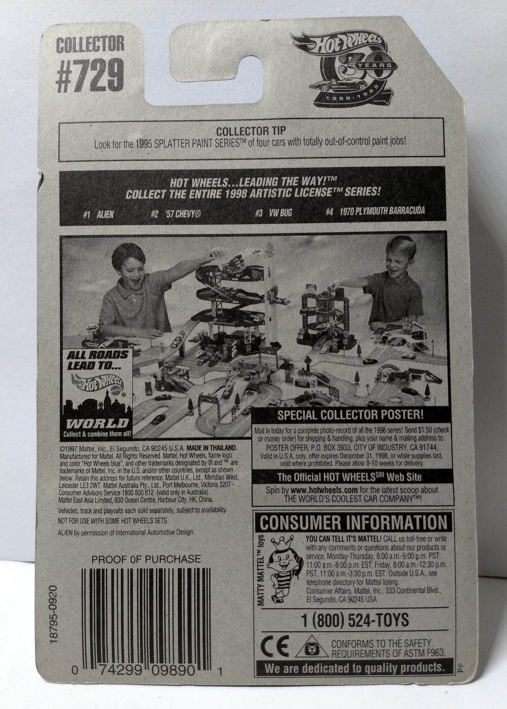 Hot Wheels Artistic License Collector #729 Alien Concept Car 1997 - TulipStuff