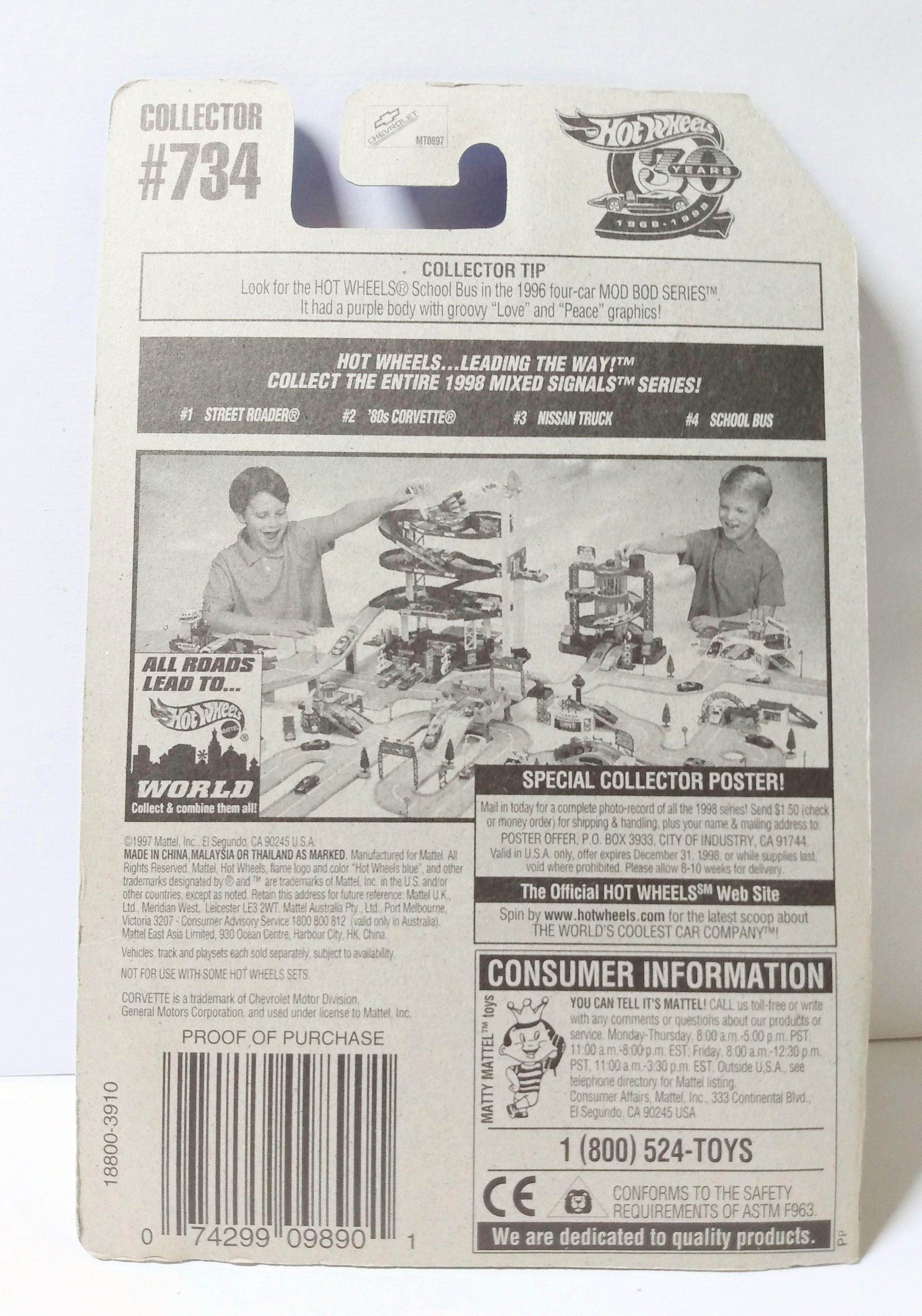 Hot Wheels Mixed Signals Series '80's Corvette Collector #734 1997 - TulipStuff