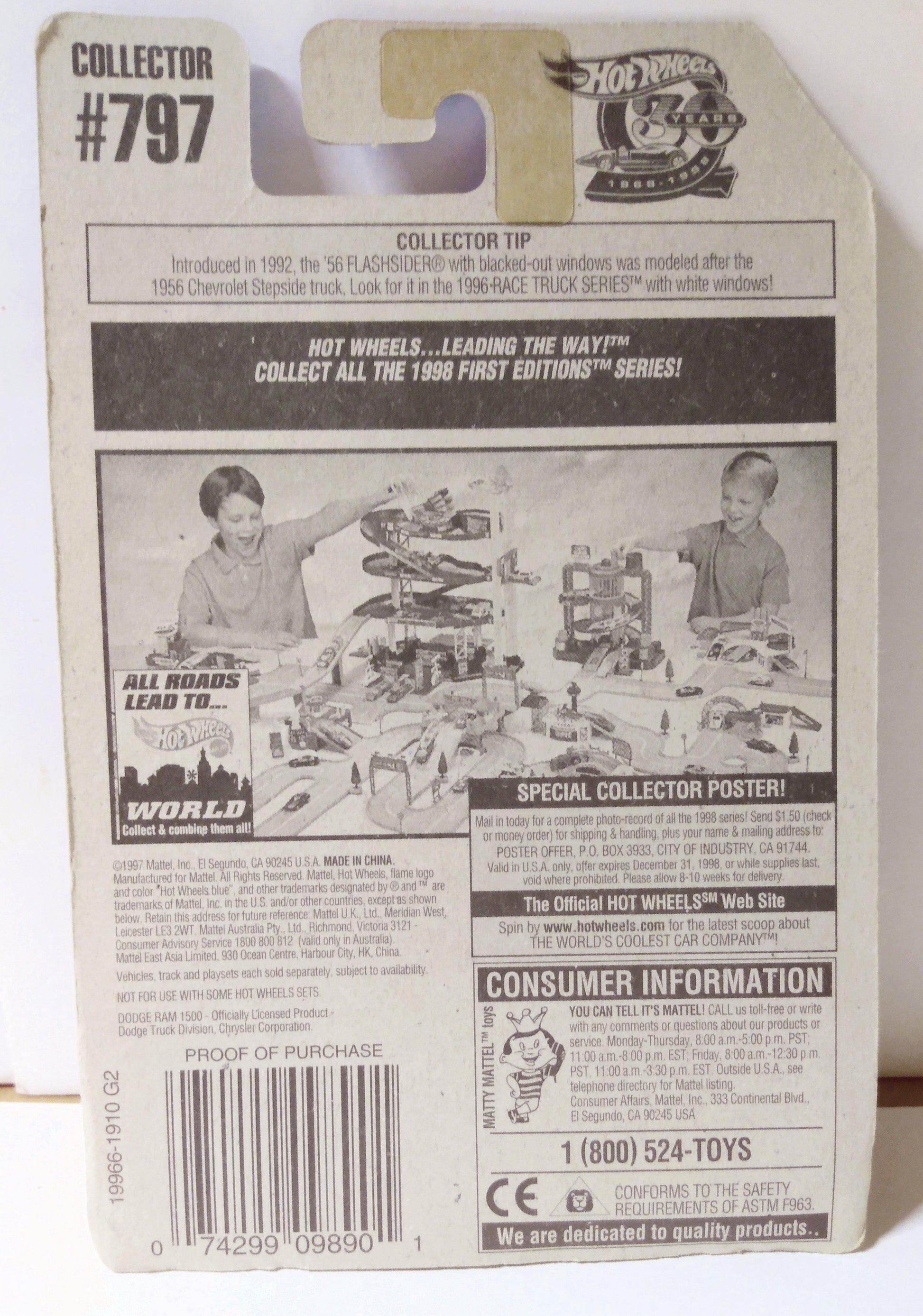 Hot Wheels Collector #797 Dodge Ram 1500 Pickup Truck 1998 - TulipStuff