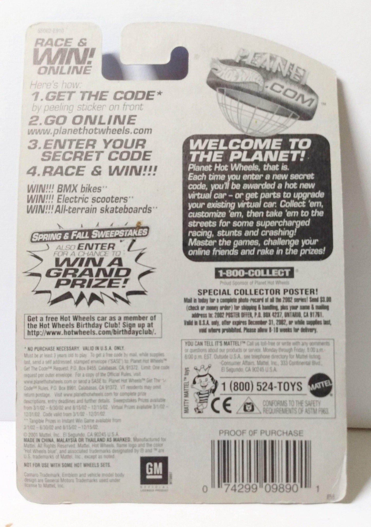 Hot Wheels 2002 Collector #177 '95 Chevy Camaro Convertible - TulipStuff