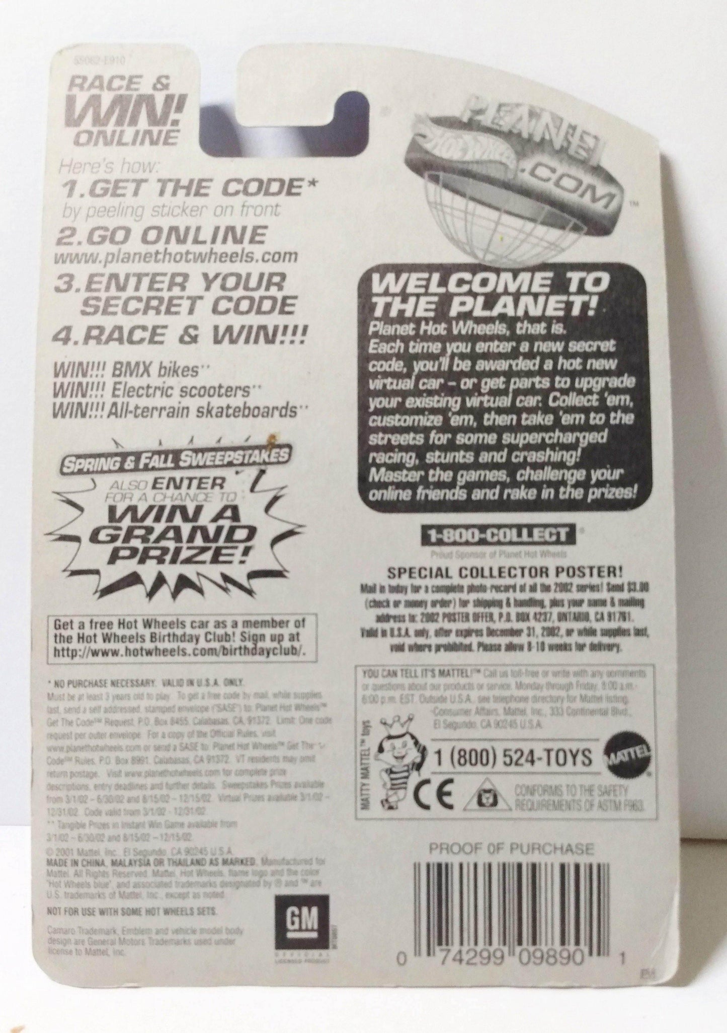 Hot Wheels 2002 Collector #177 '95 Chevy Camaro Convertible - TulipStuff