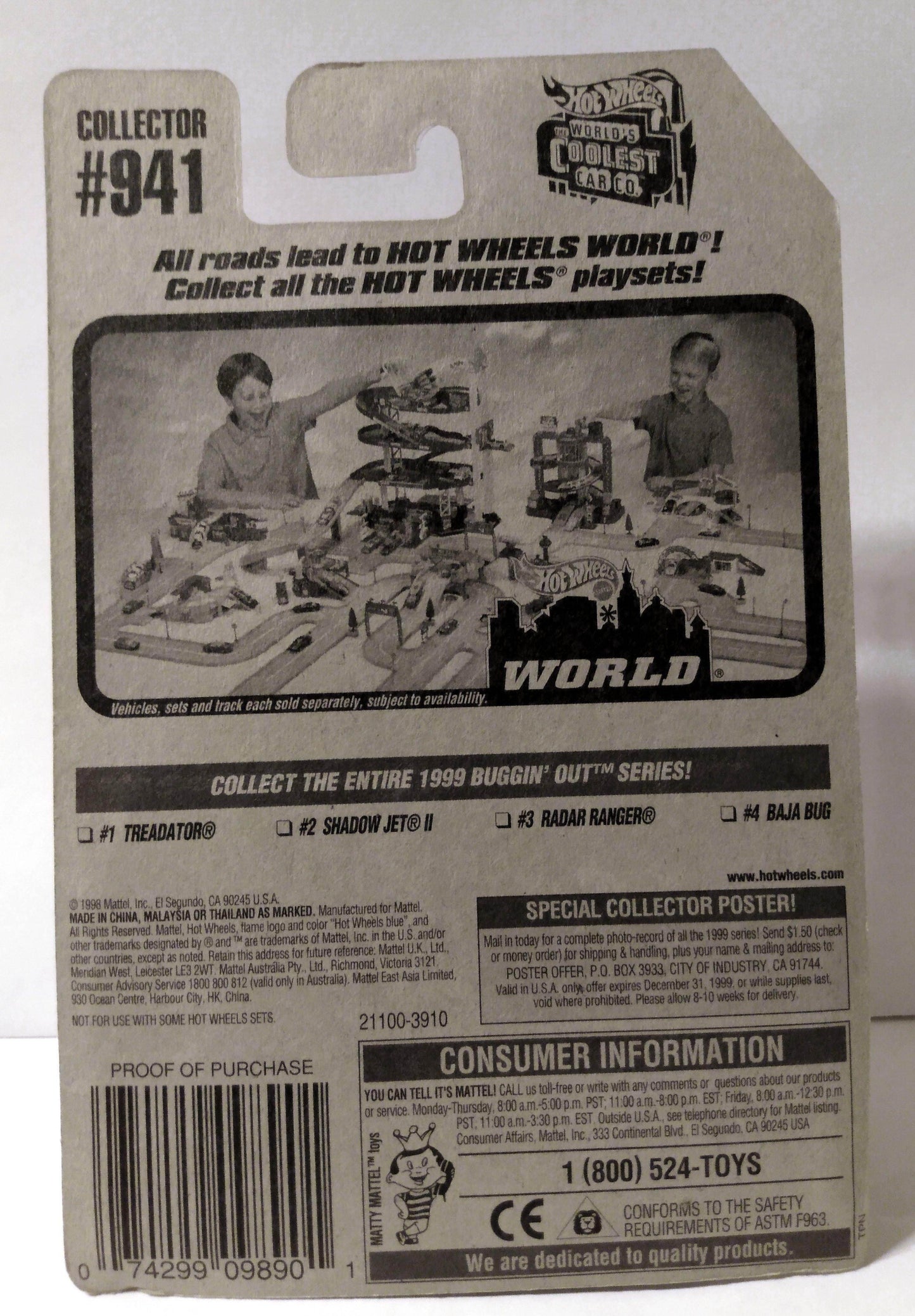 Hot Wheels Buggin Out Series Treadator Collector 941 - TulipStuff