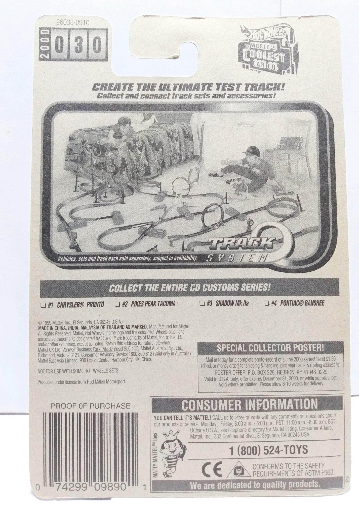 Hot Wheels CD Customs Pikes Peak Tacoma Racing Truck 2000 #030 - TulipStuff