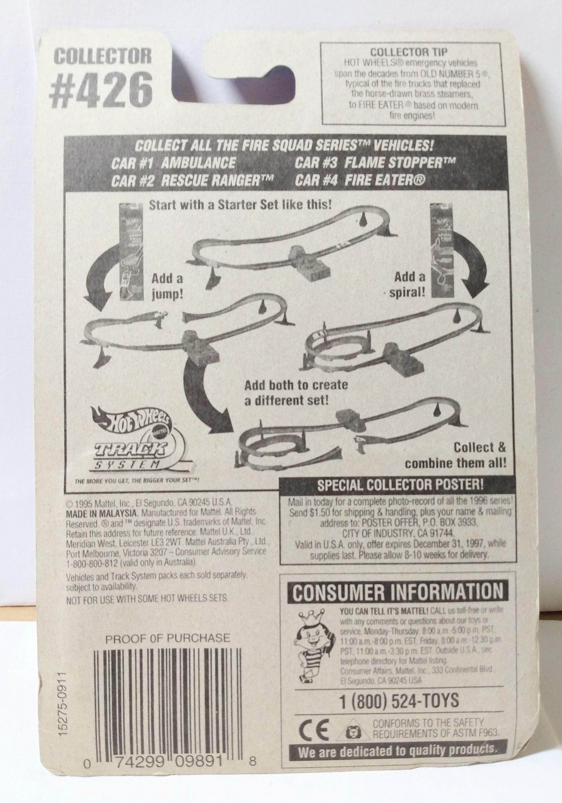 Hot Wheels Fire Squad Series Collector #426 Flame Stopper Fire Truck - TulipStuff