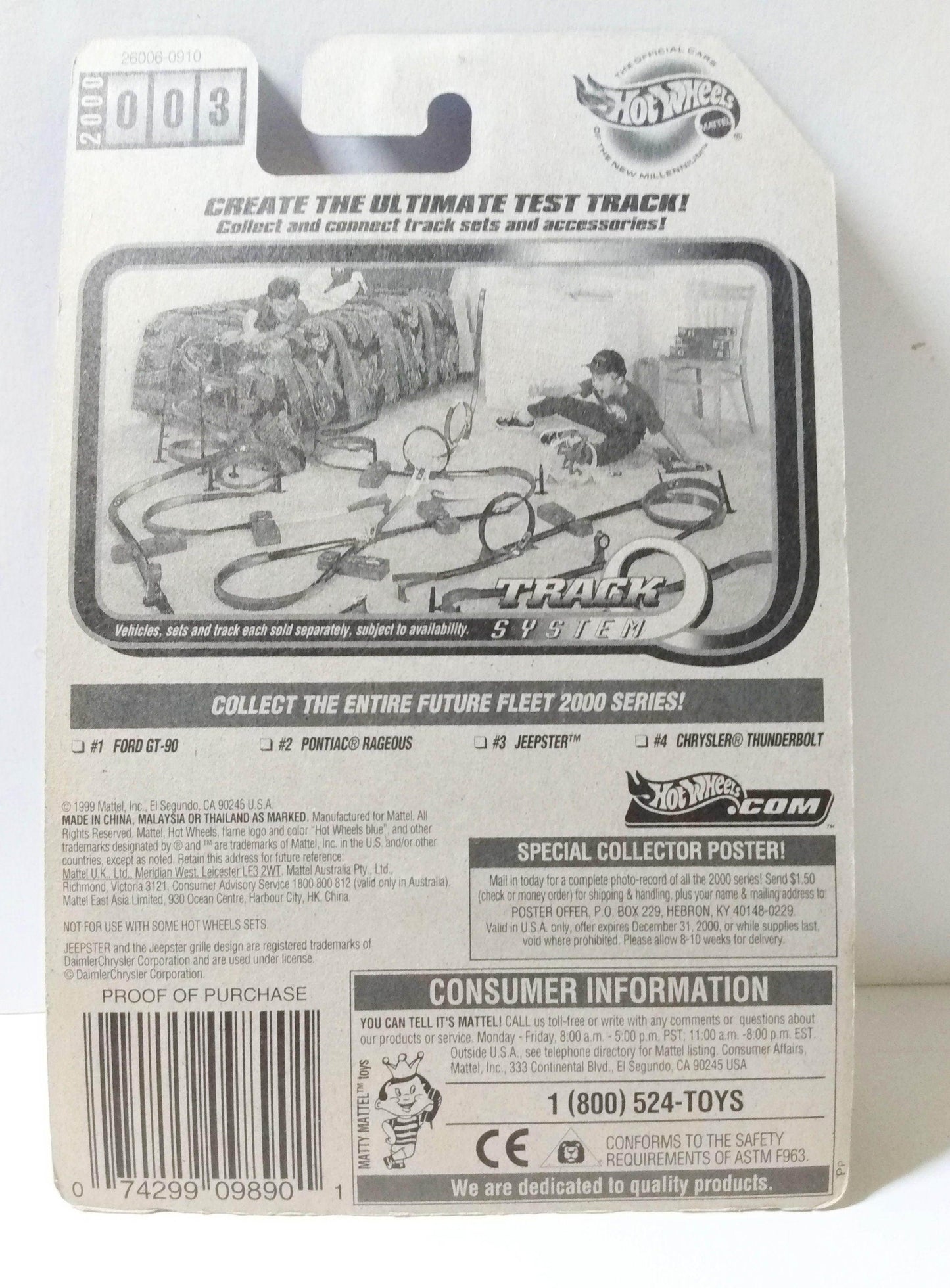 Hot Wheels Future Fleet 2000 Series Jeepster Convertible #003 - TulipStuff