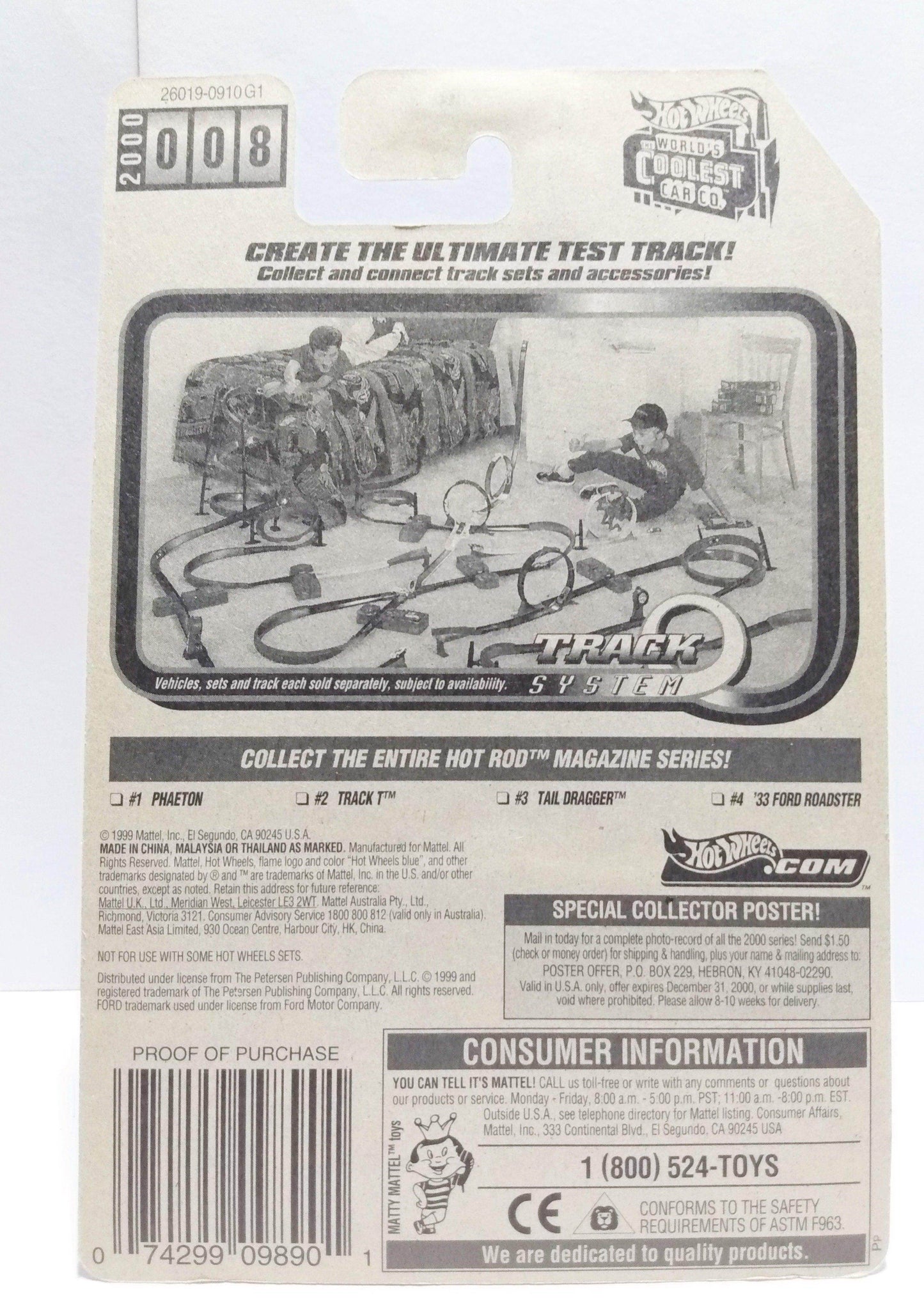 Hot Wheels Hot Rod Magazine '33 Ford Roadster Convertible 2000 #008 - TulipStuff