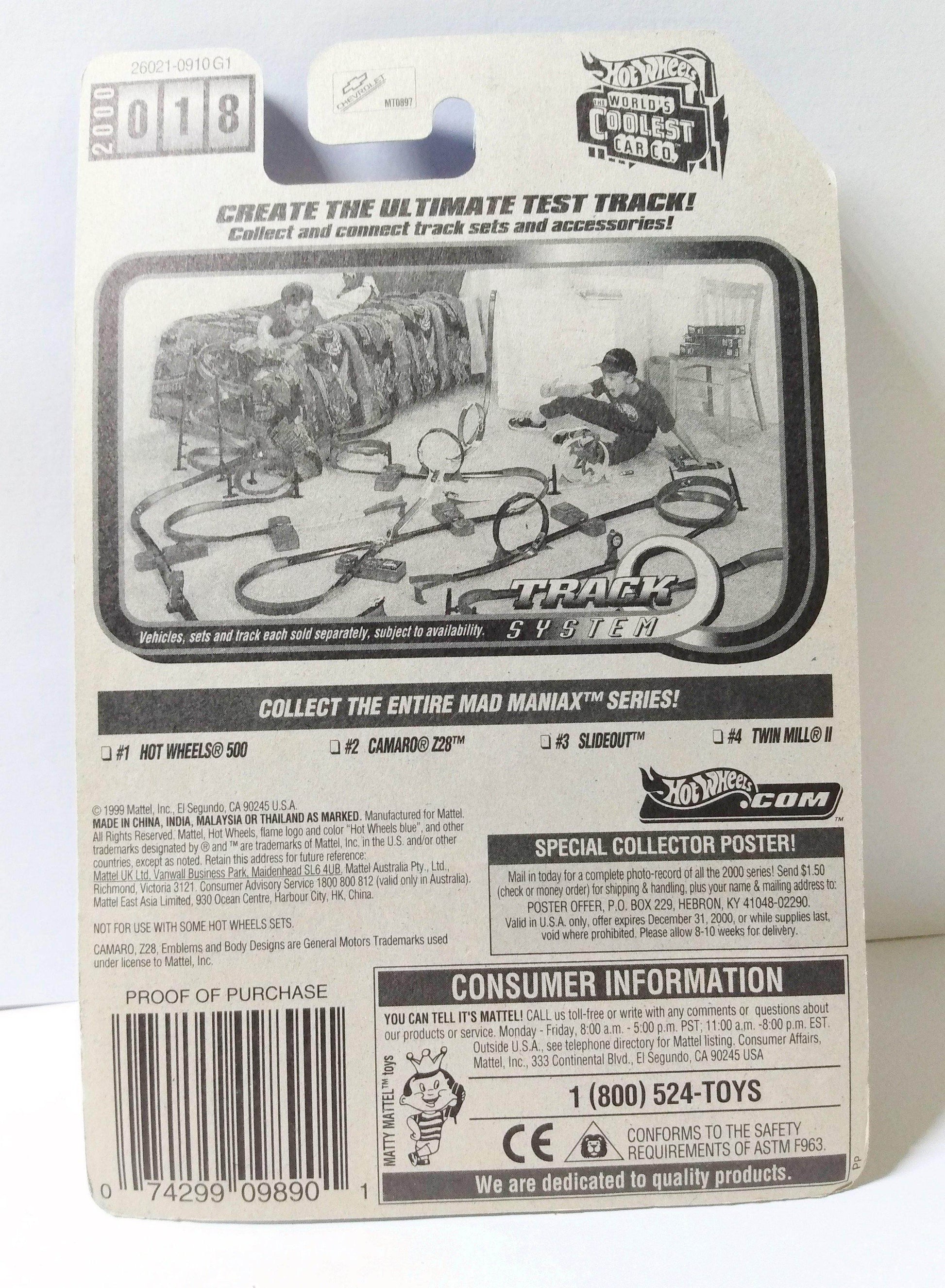 Hot Wheels Mad Maniax Chevrolet Camaro Z28 2000 Collector #018 - TulipStuff