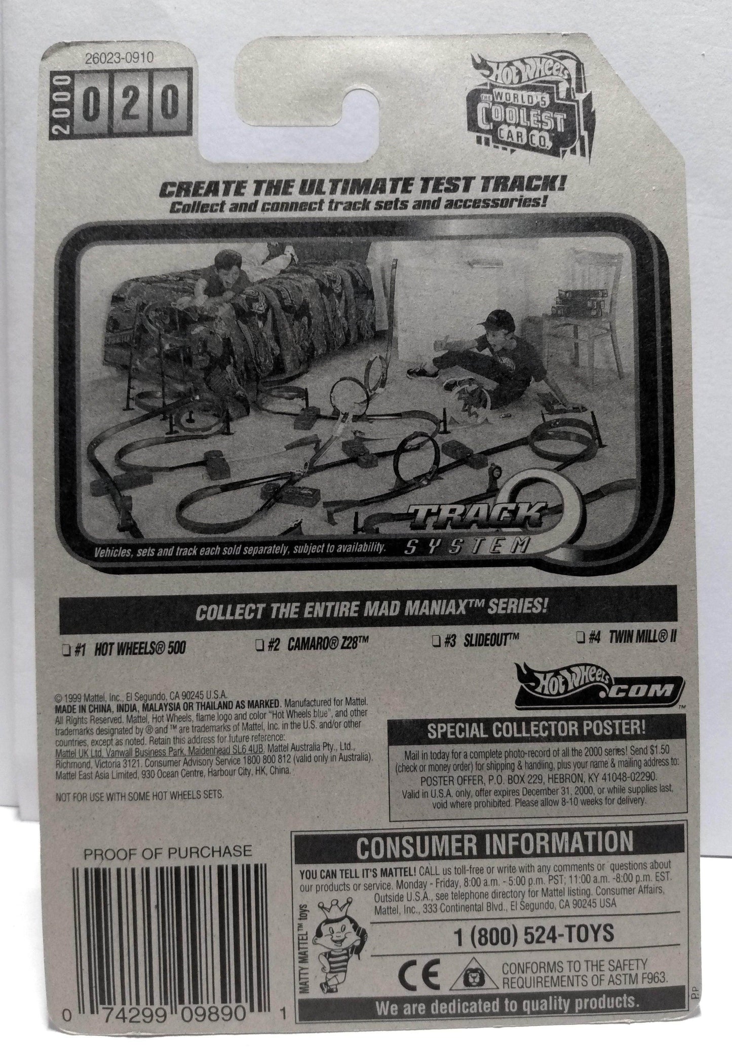 Hot Wheels Mad Maniax Series Twin Mill II 2000 Collector #020 - TulipStuff