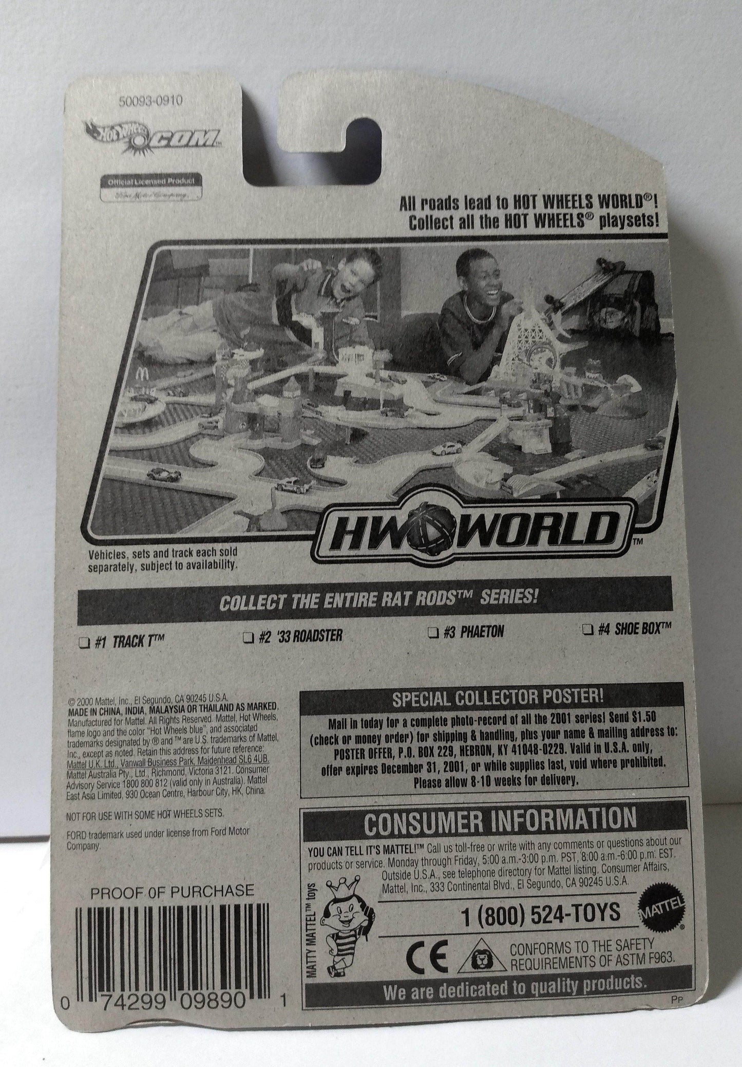 Hot Wheels Rat Rods '33 Ford Roadster Convertible Collector 2001 #058 - TulipStuff