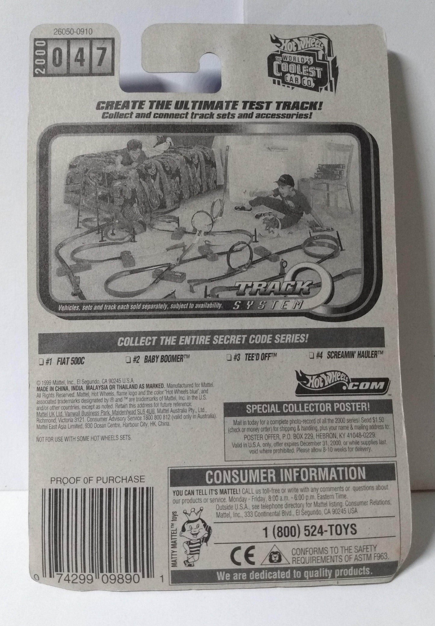 Hot Wheels Secret Code Tee'd Off Golf Cart Collector 2000 #047 - TulipStuff