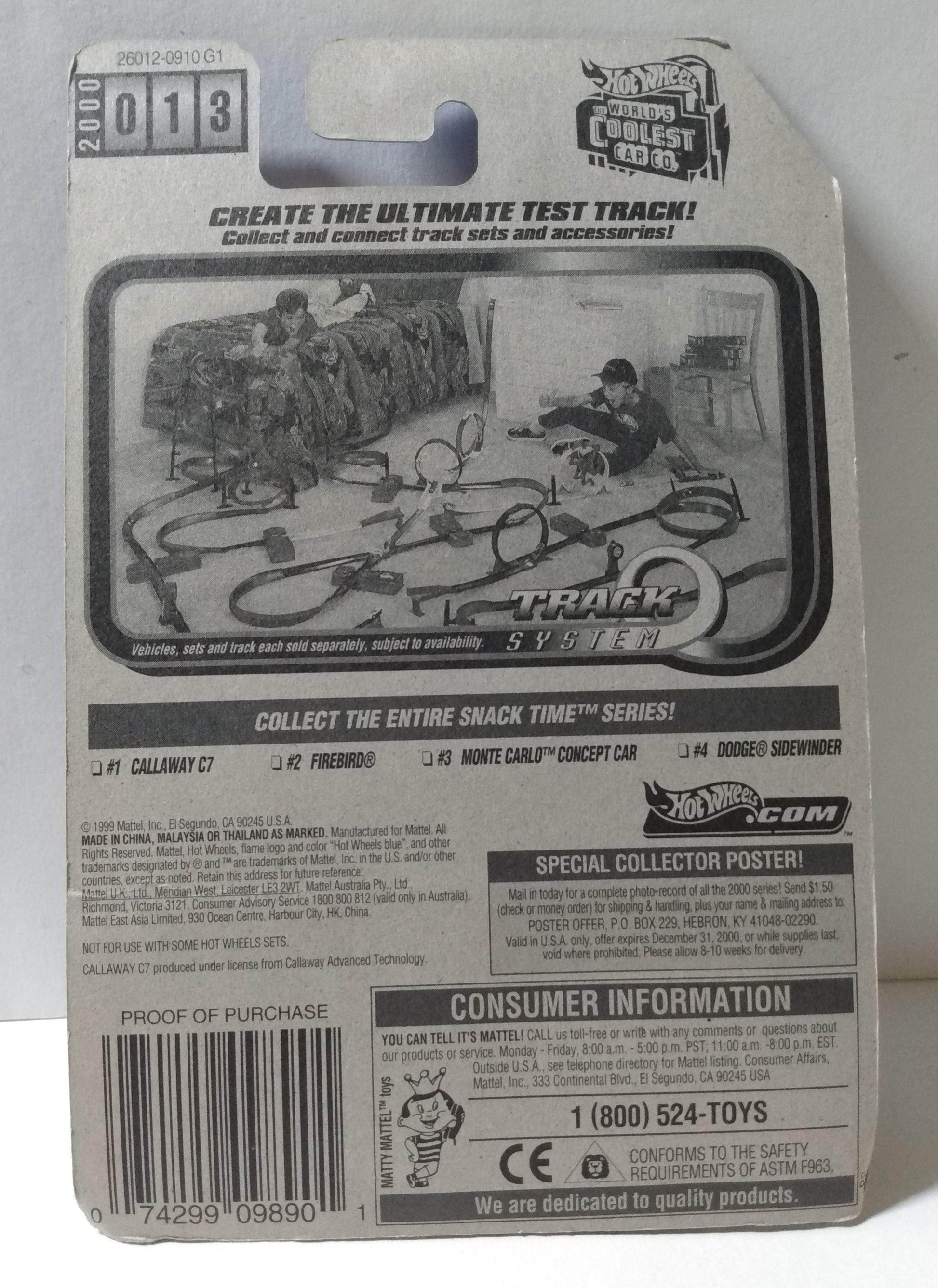 Hot Wheels Snack Time Series Callaway C7 2000 Collector #013 - TulipStuff