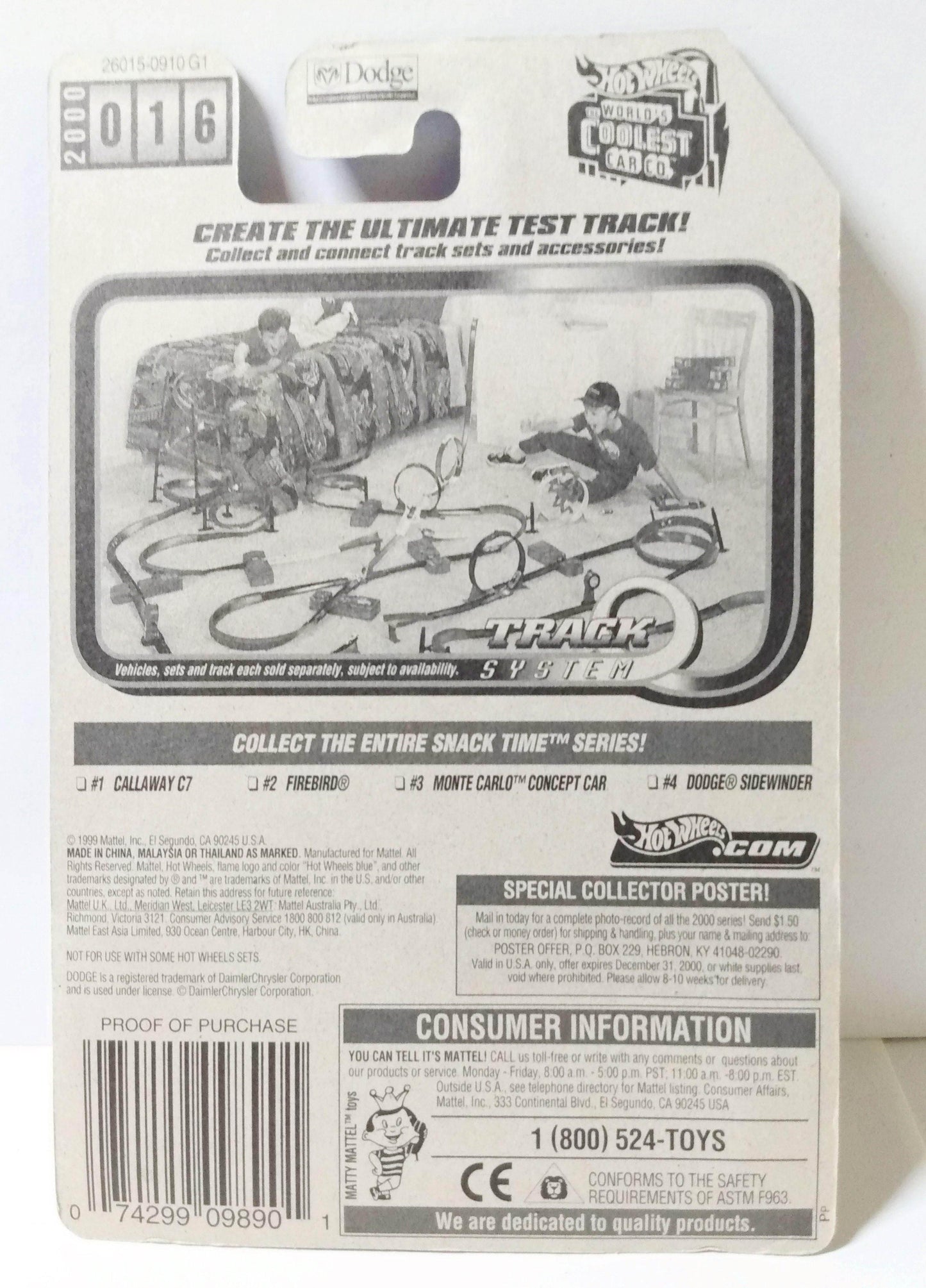 Hot Wheels Snack Time Series Dodge Sidewinder 2000 #016 - TulipStuff