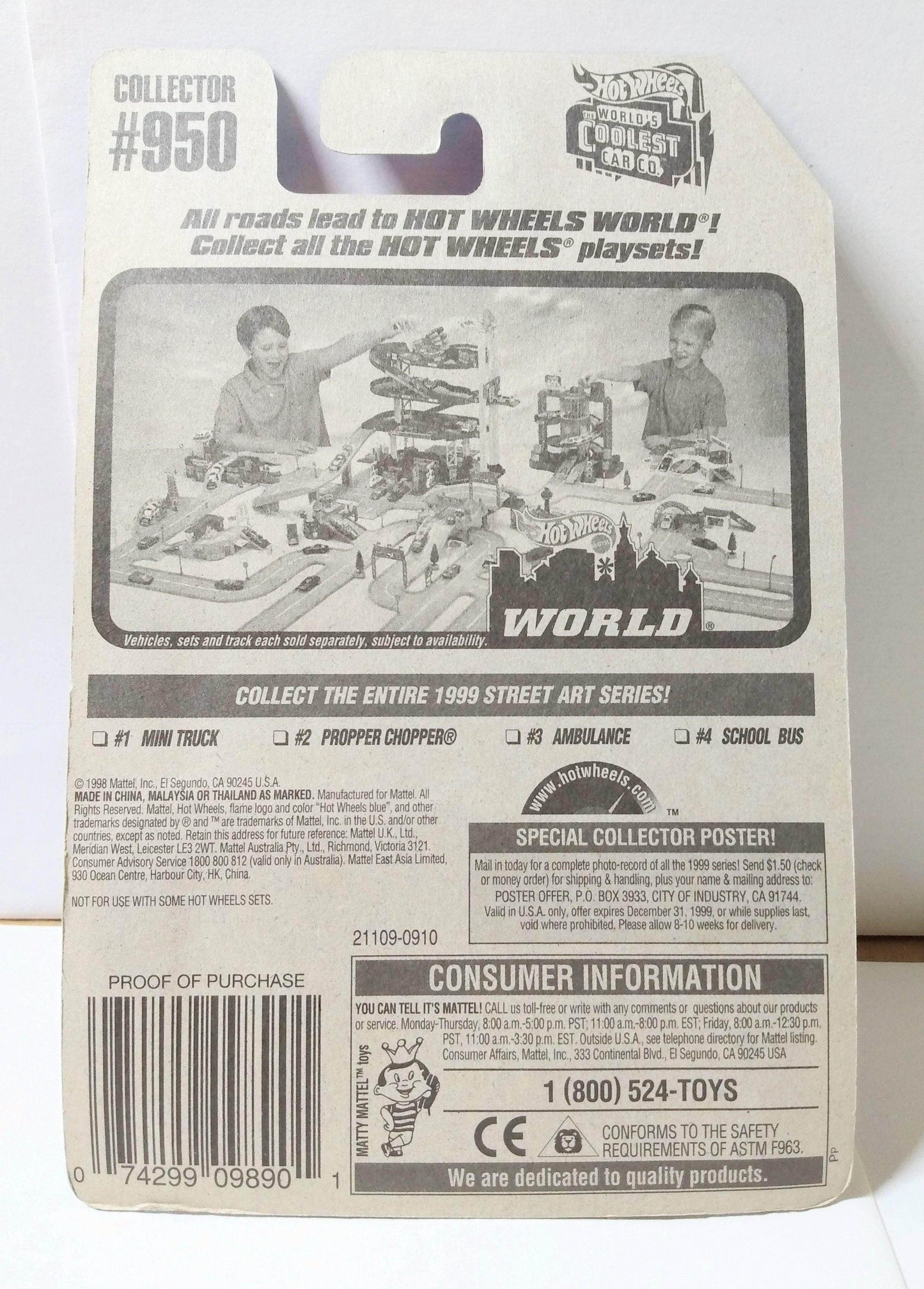 Hot Wheels Street Art Series Propper Chopper Helicopter 1998 - TulipStuff