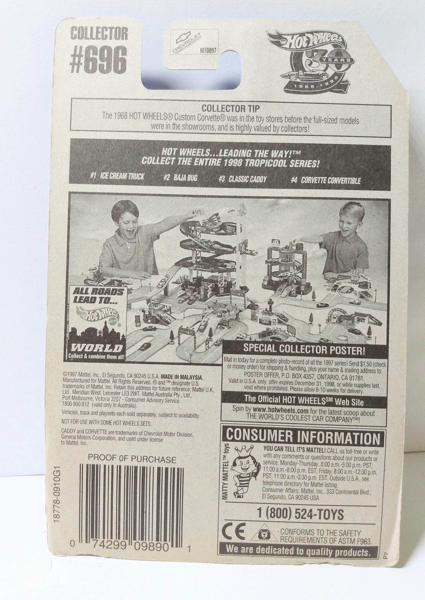 Hot Wheels Tropicool Series Custom Corvette Convertible  Collector 696 - TulipStuff