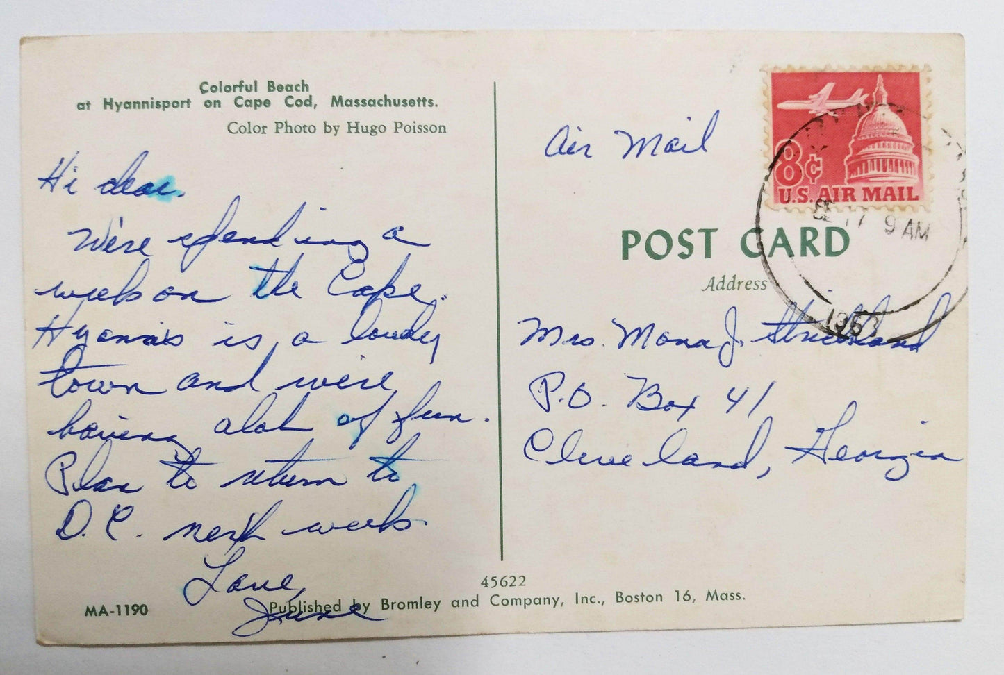 Hyannisport Beach Cape Cod Massachusetts 1960's Postcard - TulipStuff
