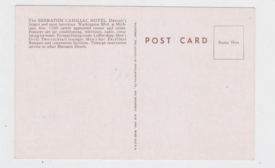 Sheraton-Cadillac Hotel Detroit Michigan Postcard 1950's - TulipStuff