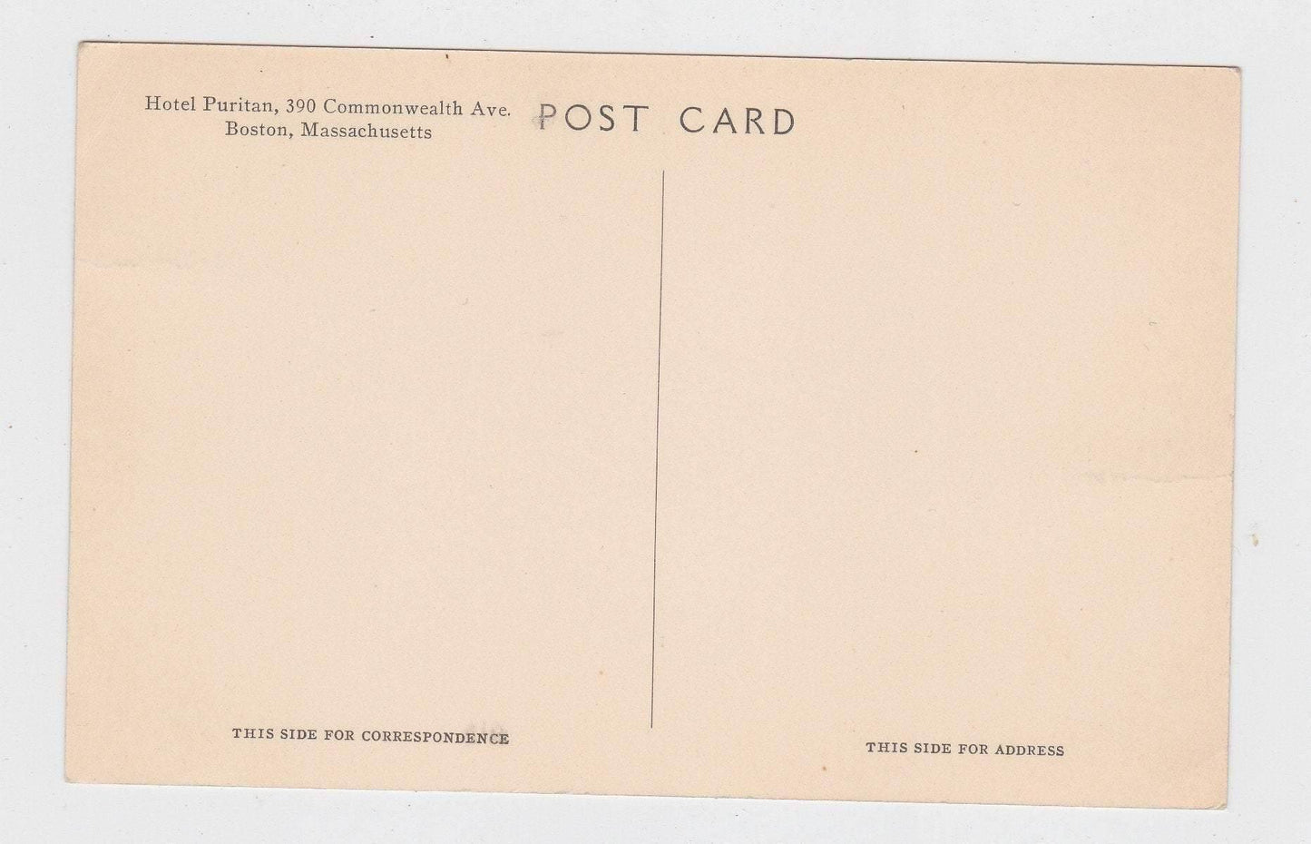 Hotel Puritan Commonwealth Ave Boston Massachusetts Postcard 1920's - TulipStuff