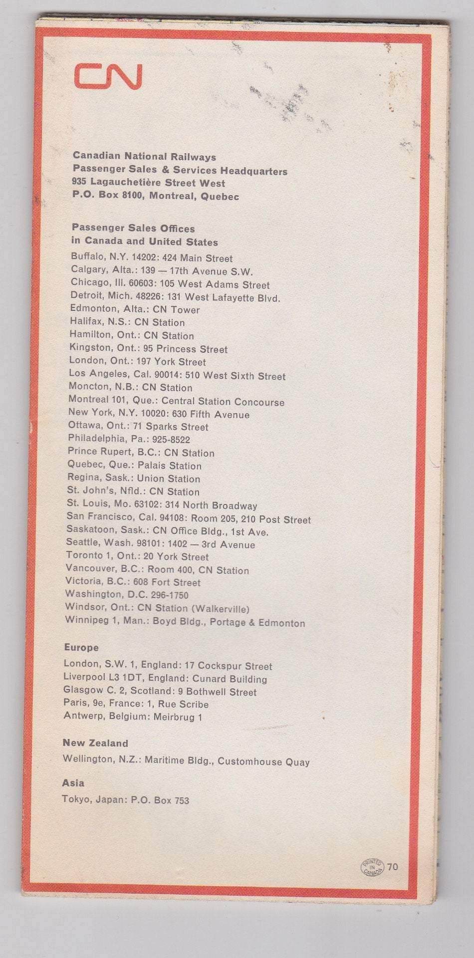 CN Across Canada 1969 Canadian National Railways Railroad Map Brochure - TulipStuff