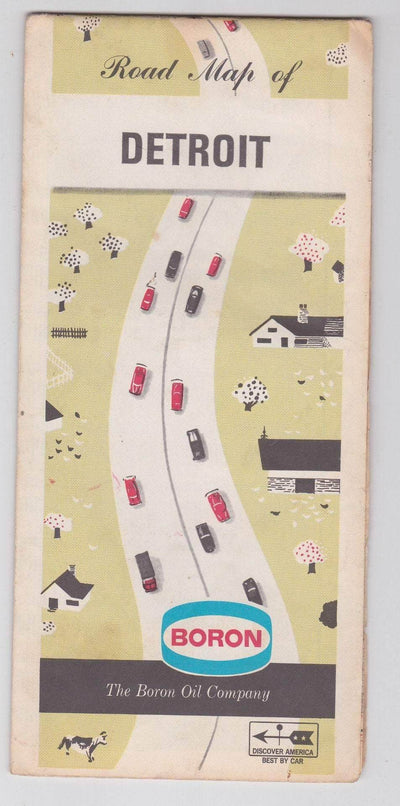 Boron Oil 1972 Road Map of Detroit and Vicinity - TulipStuff