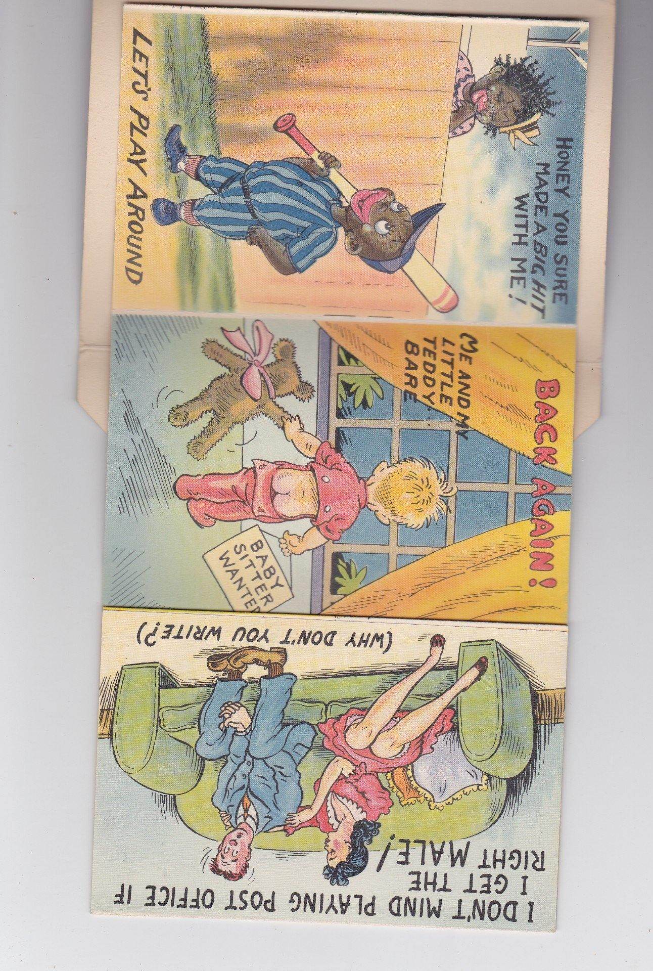 Greetings From A Nut Like Me 1940's Humor Postcard Booklet - TulipStuff