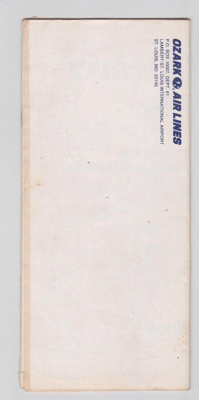 Ozark Air Lines 1977 System Timetable September 7, 1977 - TulipStuff