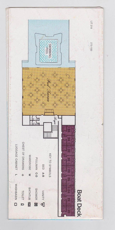 Pacific Far East Line ss Mariposa ss Monterey Deck Plan 1973 - TulipStuff