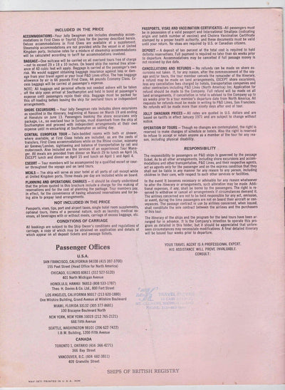 P&O Lines ss Oronsay March 1972 Jolly Swagman Round World Adventure Brochure - TulipStuff
