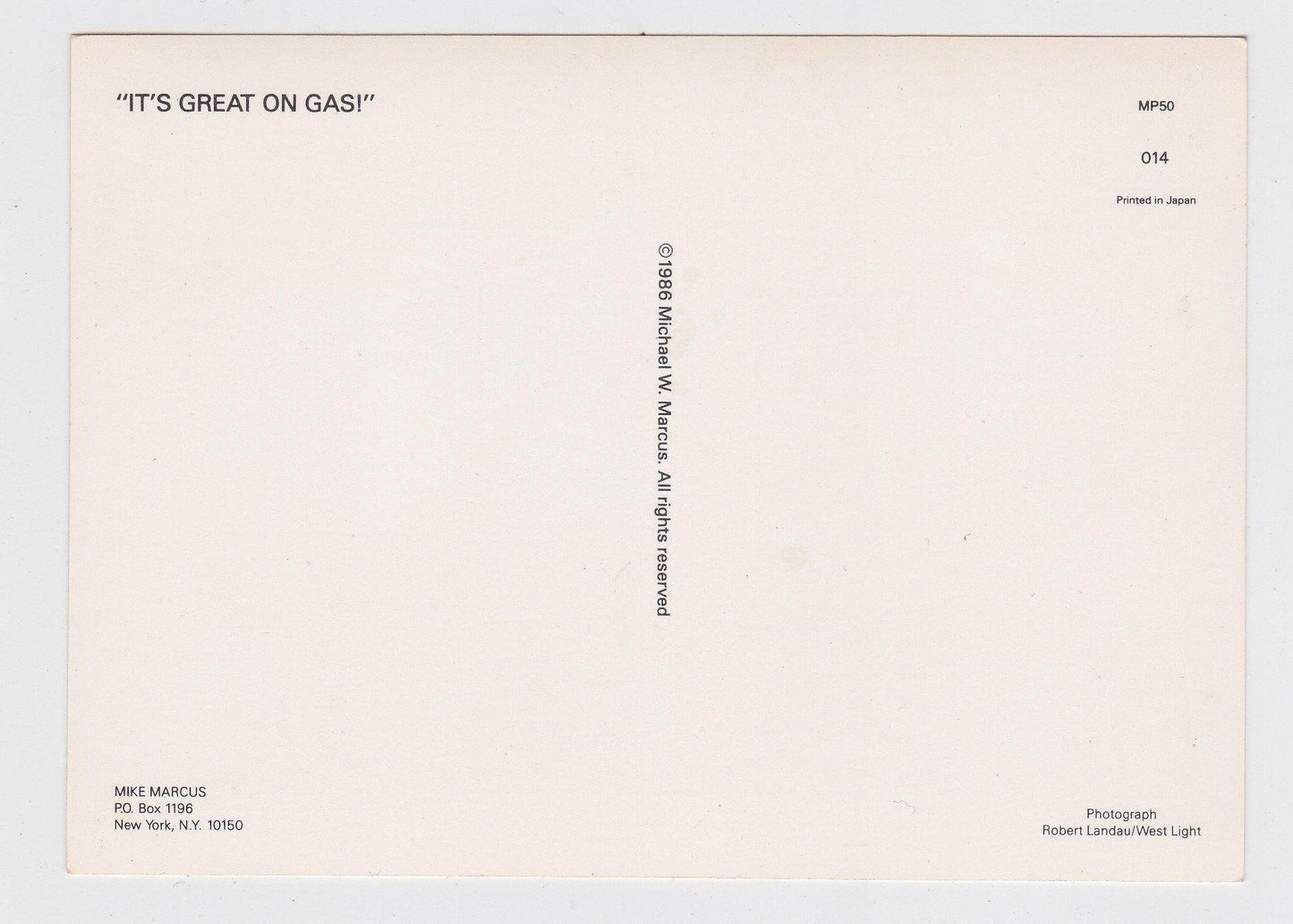 Shrine Club Mustangs It's Great On Gas Postcard 1980's - TulipStuff