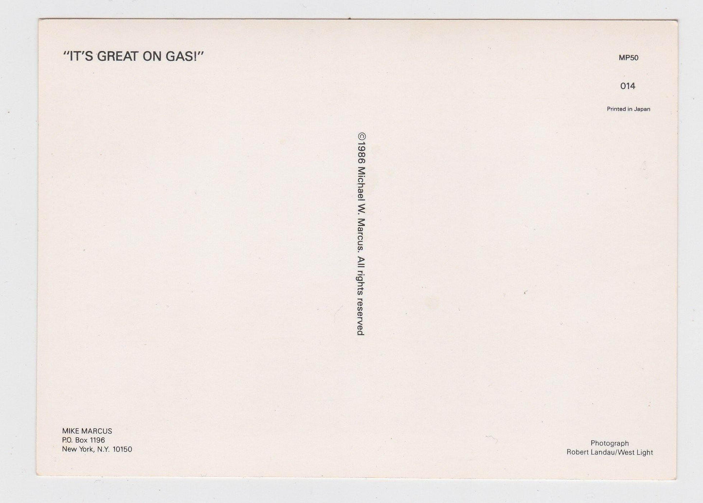 Shrine Club Mustangs It's Great On Gas Postcard 1980's - TulipStuff