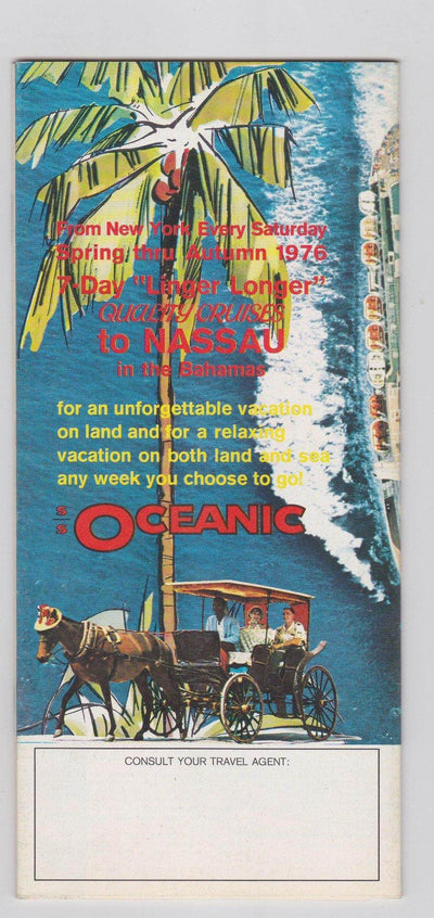 Home Lines ss Oceanic 1976 Nassau Cruises Brochure - TulipStuff