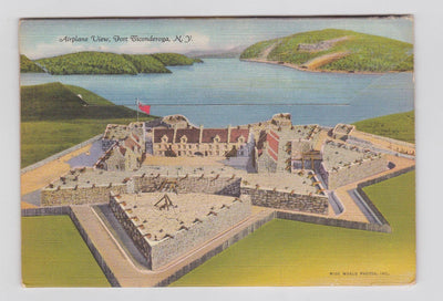 Fort Ticonderoga New York Linen Postcard Booklet 16 Views 1940's - TulipStuff