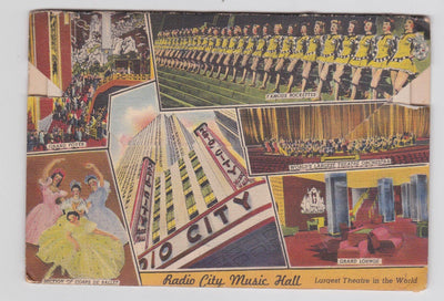 Greetings From Rockefeller Center New York City 1940's Linen Postcard Booklet 18 Views - TulipStuff