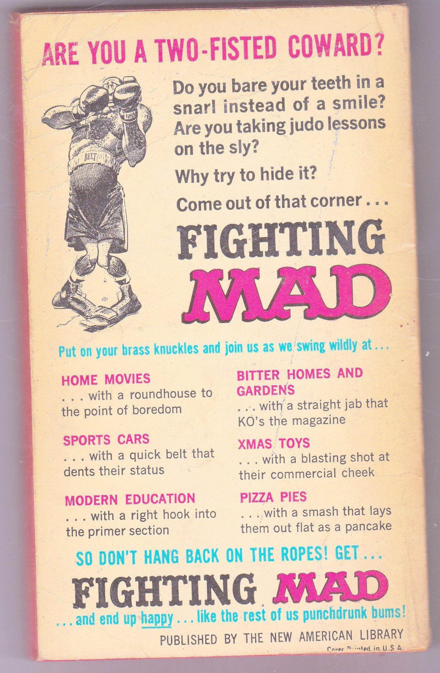 Fighting Mad Vintage Humor Paperback Book From Mad Magazine 1961 - TulipStuff