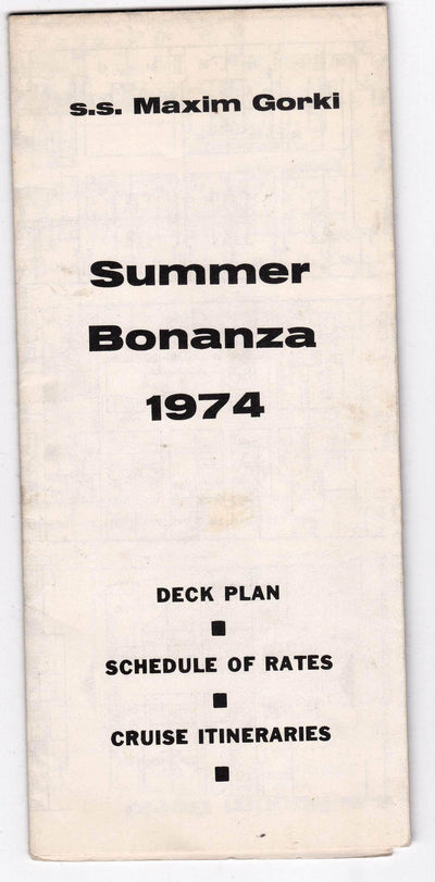 Black Sea Steamship ts Maxim Gorkiy 1974 Deck Plans Cruise Brochure Soviet Cruise Ship ex Hamburg - TulipStuff