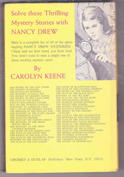 Nancy Drew Mystery Stories The Clue of the Velvet Mask Carolyn Keene Hardcover Book 1969 - TulipStuff
