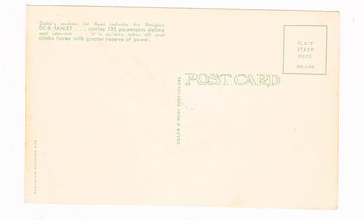 Delta Airlines Douglas DC-8 Fanjet 1960's Postcard - TulipStuff